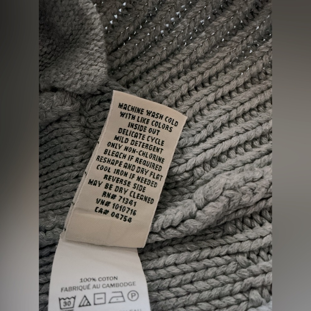 Y2K 90,S L.L. Bean Women's Gray Cable Knit Turtleneck Sweater - Picture 12 of 12